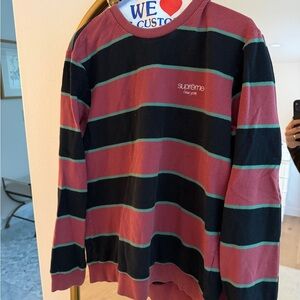 Supreme Red and Black Striped Sweater